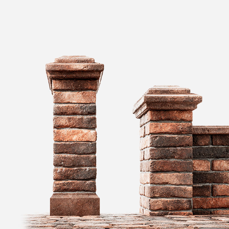 Готовые блоки кирпичные для заборных столбов